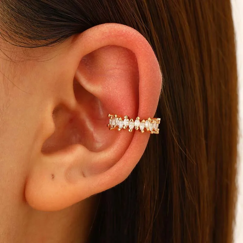 1pc venda quente cavalo olho zircão earcuff clipes no brinco para mulheres meninas sem piercing falso cartilagem brincos anel de orelha sem furo