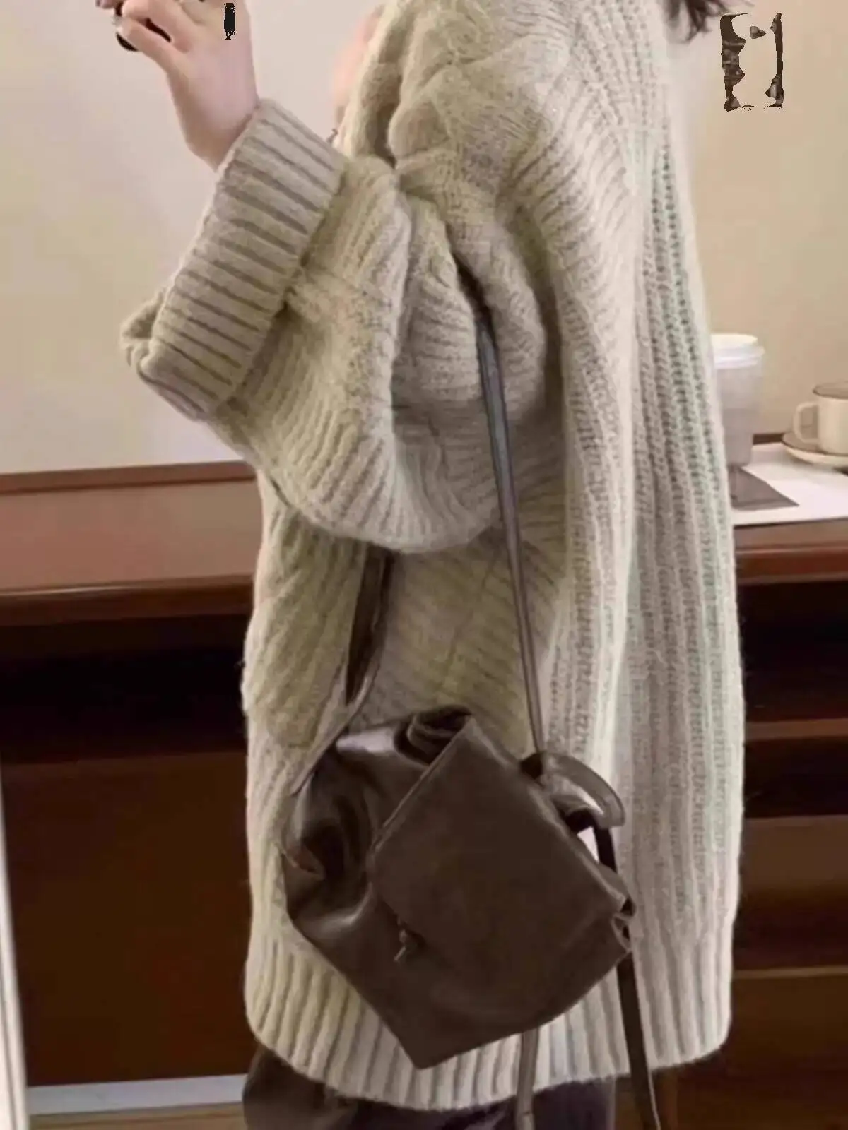 Women Cardigan Autumn Winter Women's Long Loose Sweater Mid Length Sweater Coat Spring Autumn Retro Soft Loose Knit Cardigan