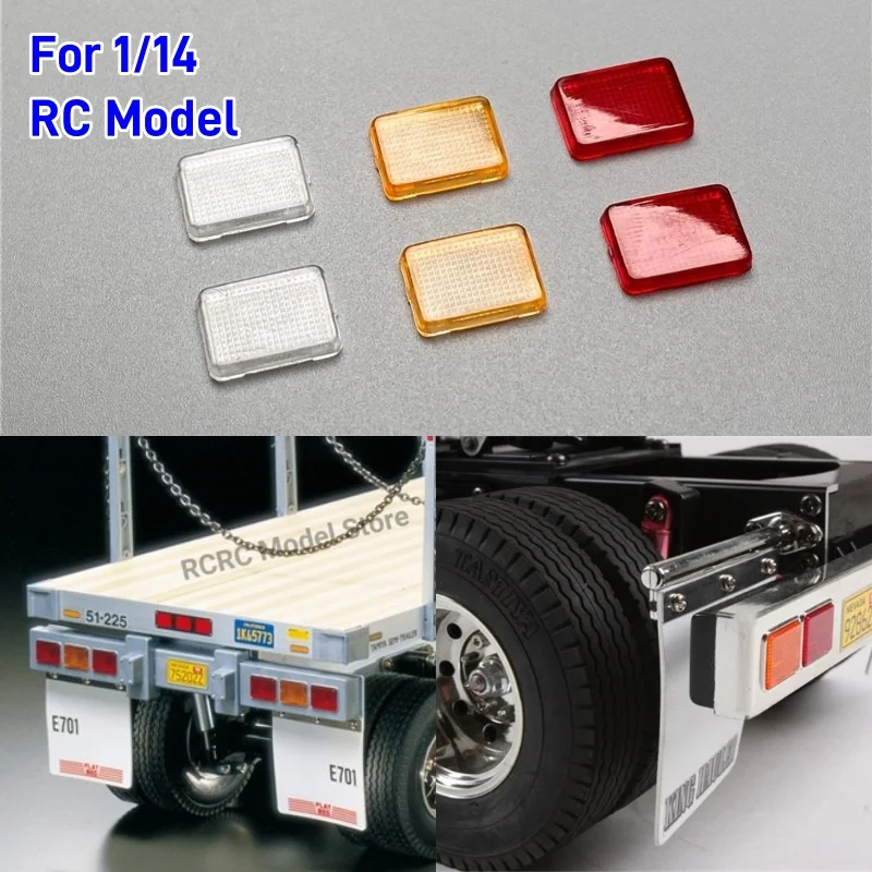 Couvercle de feu arrière en plastique RC 1/14, 3 feuilles d'éclairage pour documents, pour Tamiya 1/14, remorque précieuse à carburant, semi-remorque à plat