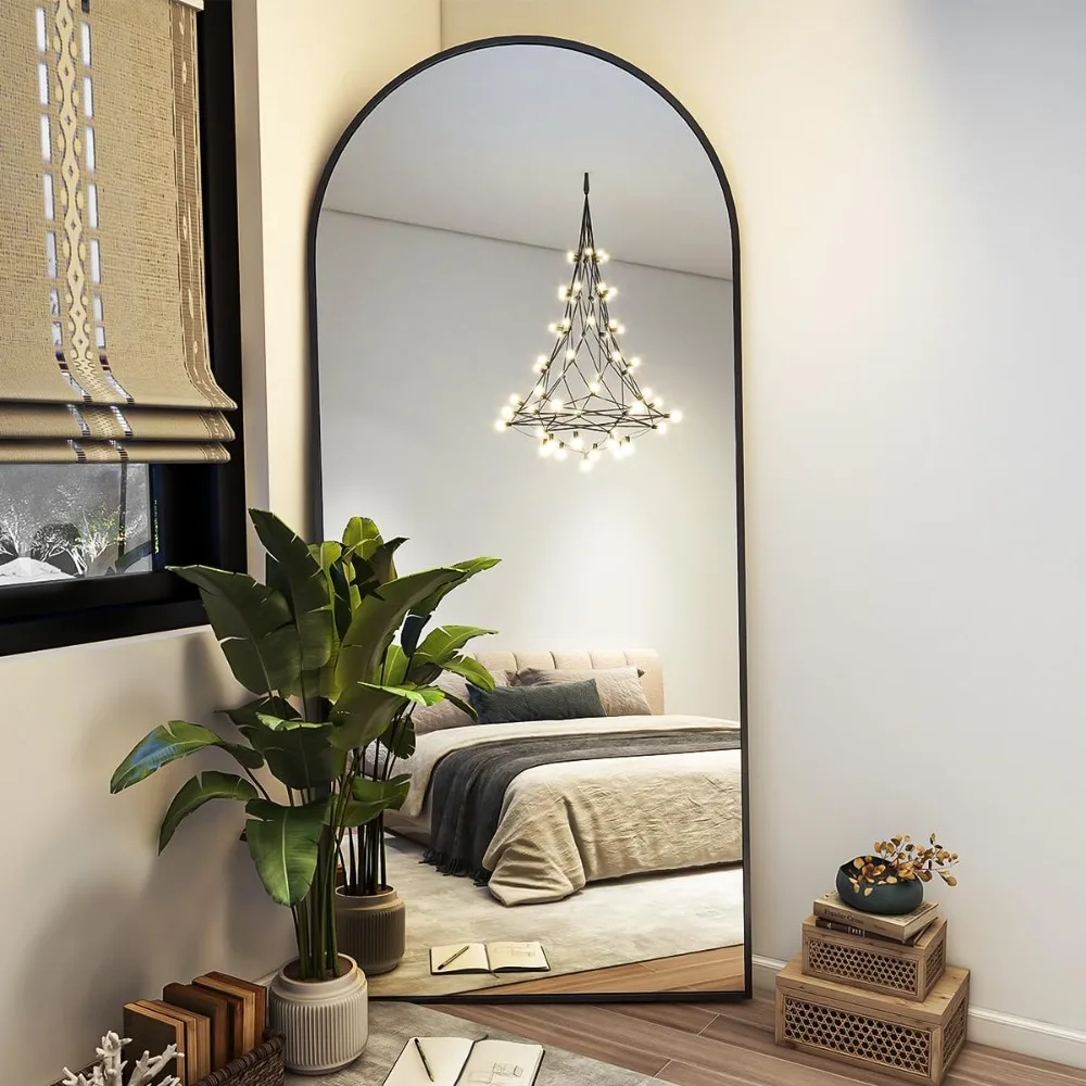 

71"x28" Arch Full Length Mirror, Wall Mirror Floor Mirror with Stand Hanging or Leaning, Aluminum Alloy Frame Full Body Mirror