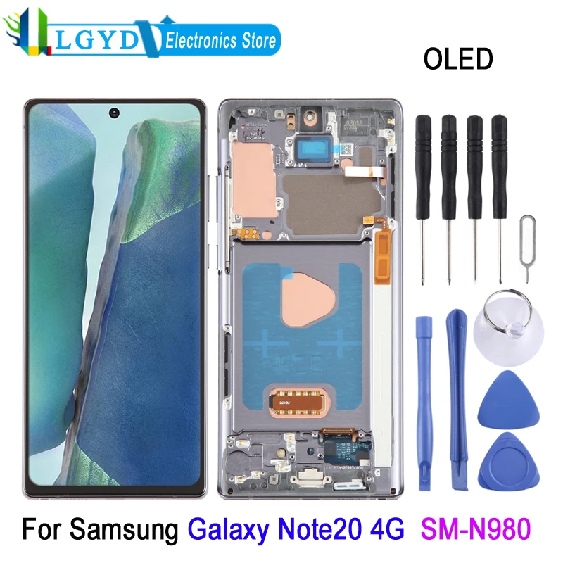 6,67 дюймовый OLED ЖК-экран для Samsung Galaxy Note20 4G SM-N980 дигитайзер в сборе с рамкой