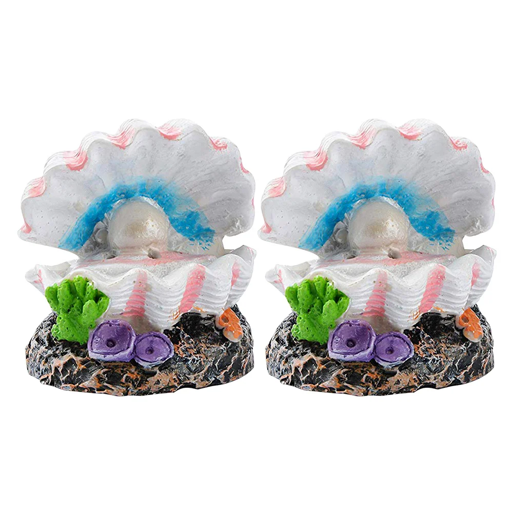 

2pcs Bubble Pearl Shell Decorative Resin Craft For Fish Tank Aquarium Landscaping Ornament Desktop Decoration Accessory