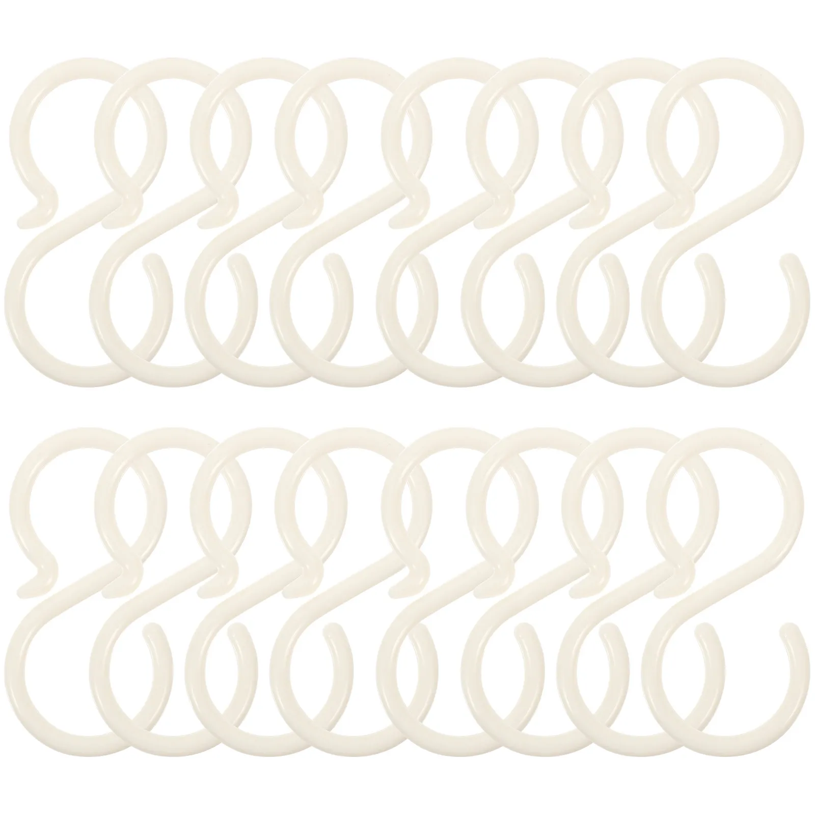 40Pcs S Hooks Plastic No Punching S-Shaped Hooks for Scrunchies Headband Display Organizer Hair Band Storage S-Shape Hook