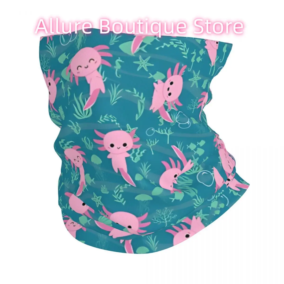 

Kawaii Аксолотль в океане, повязка на голову, утеплитель для шеи, мужской лыжный шарф для бега, медицинская бандана для лица медсестры, гетры