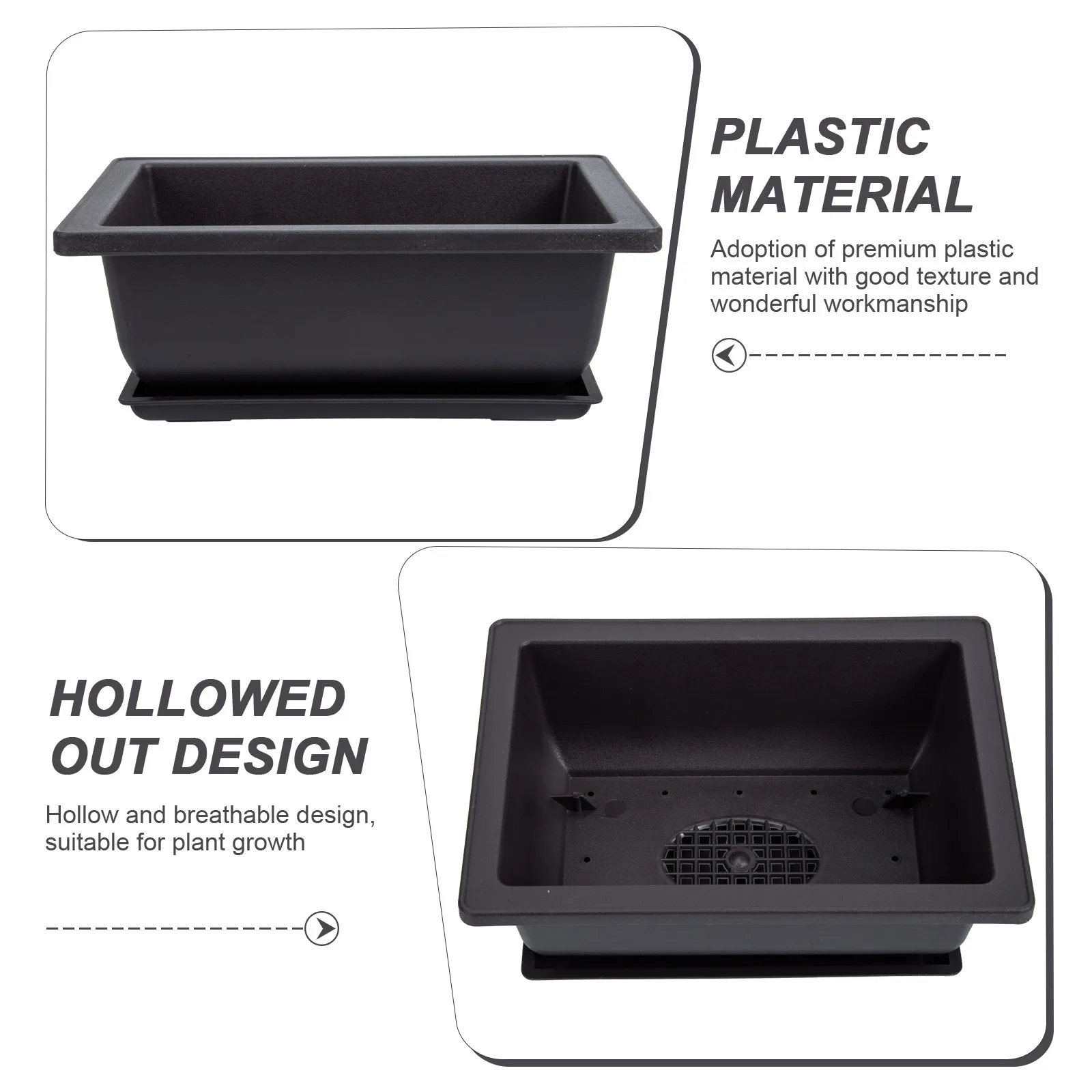 

5 Sets Flower Pot Trays Creative Planting Pots Indoor Lightweight Bonsai Planter Drainage Hole Small Garden Decor Household Set