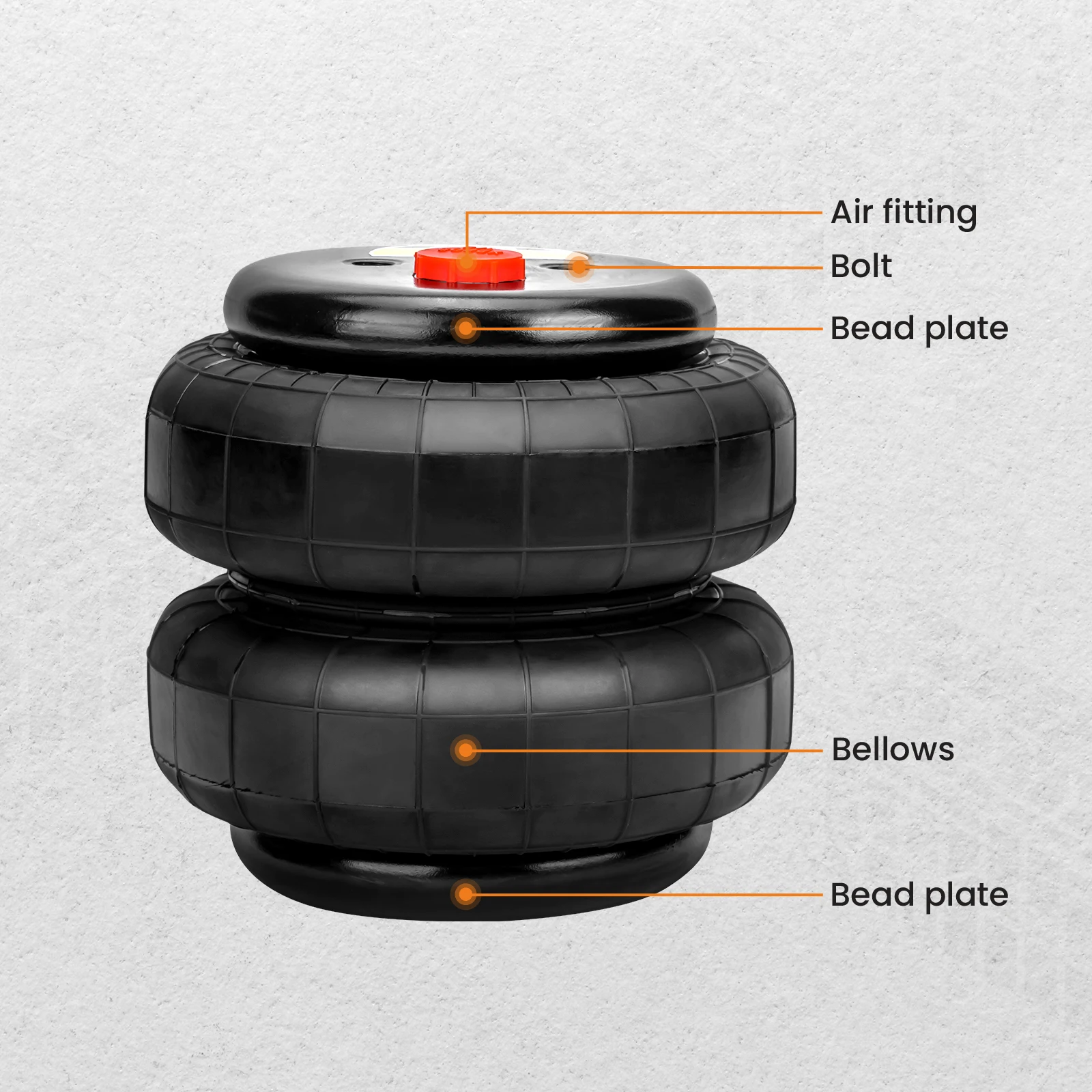 2 bolsas universales para suspensión neumática, par estándar de 2500 lb, 1/2 "npt, puerto único para Ford F150
