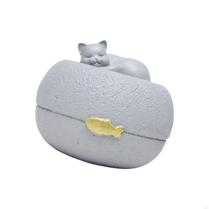 حامل رماد الجرة التذكاري للحيوانات الأليفة لفقدان الكلاب والقطط صندوق تذكارات من الراتينج مع تخزين آمن لشعر الحيوانات الأليفة من #4