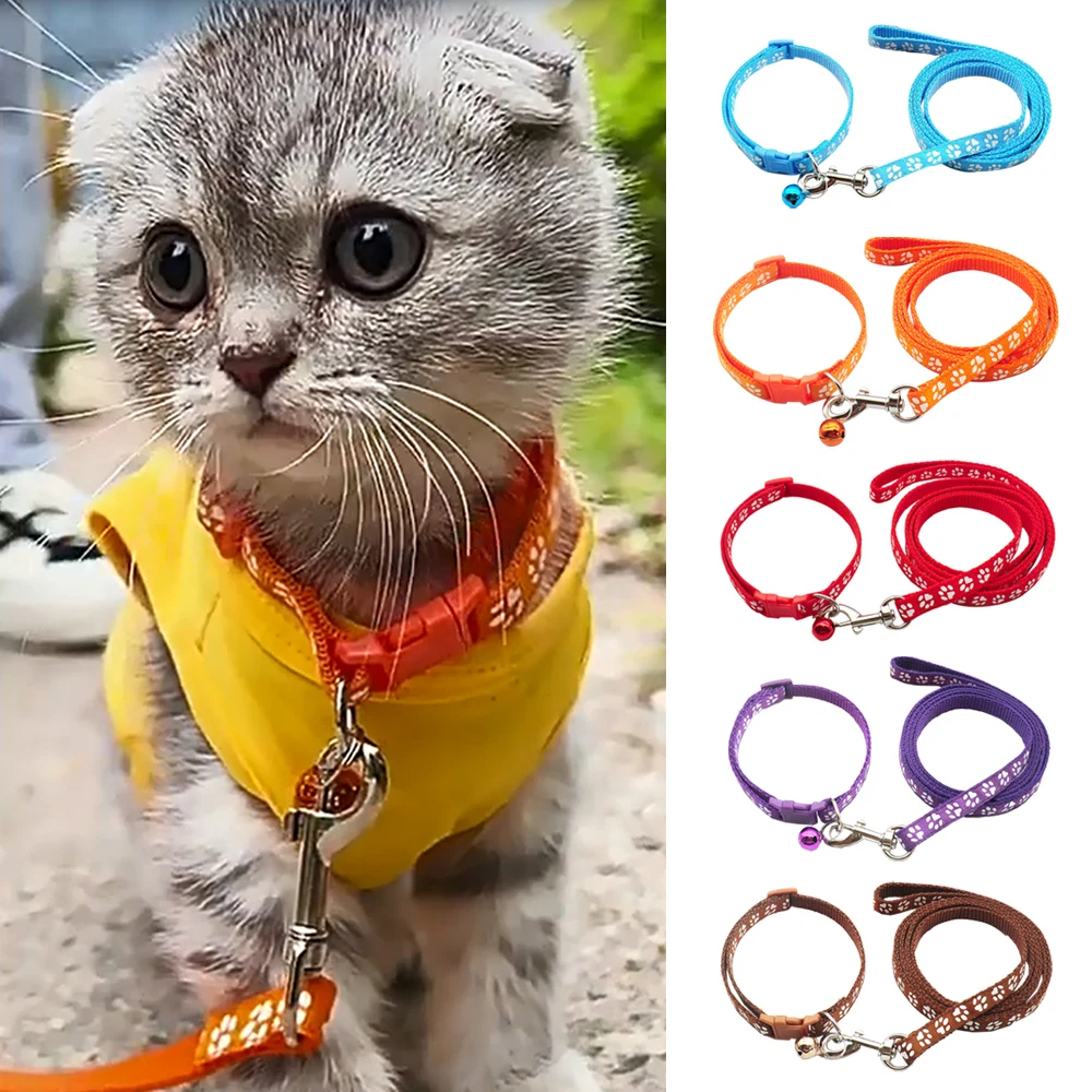 

Solid Color Pet Traction Rope Nylon Puppy Collar Set Pulling Rope Dog Cat Collar Leash Walking Training Leash Pet Supplies