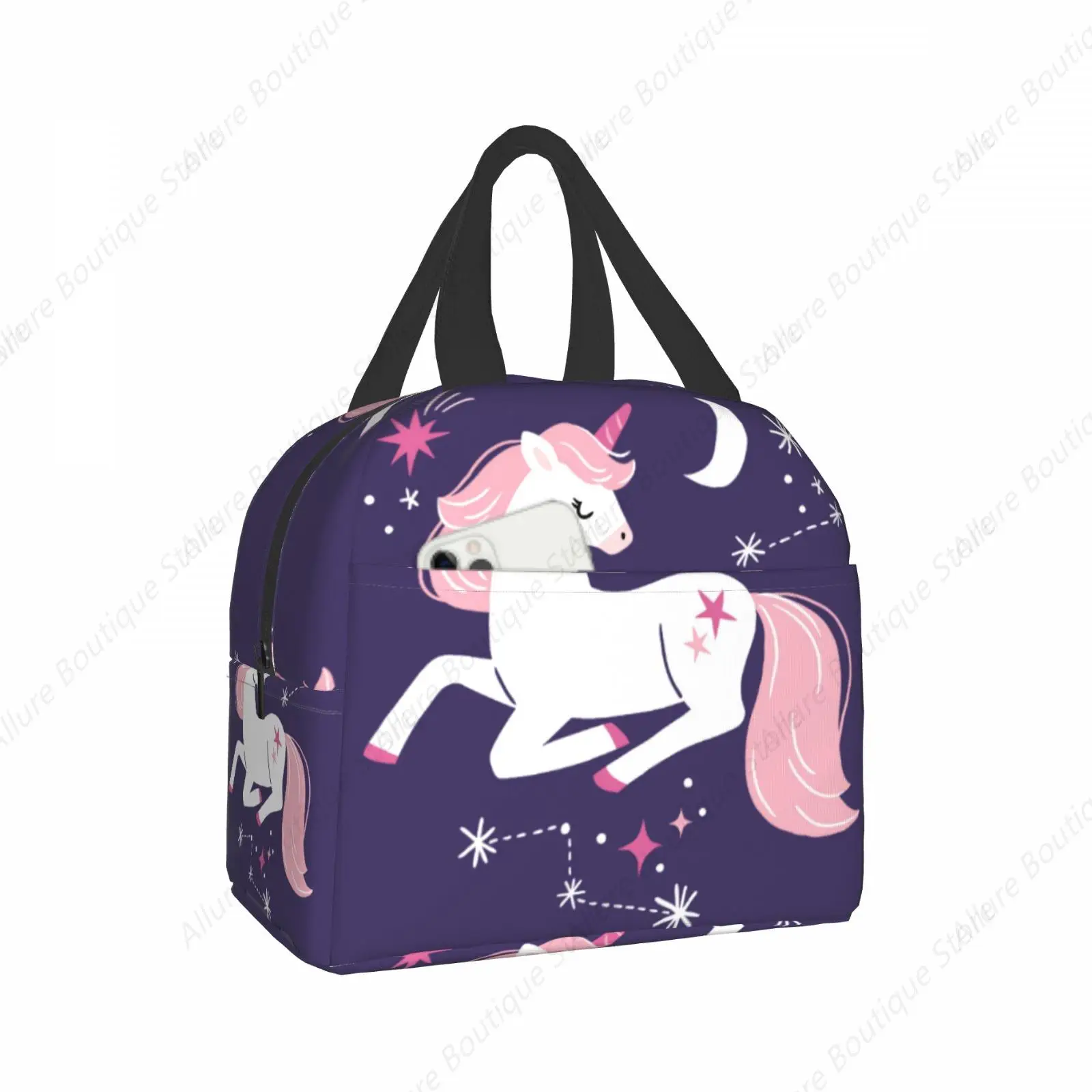 

Fairy tale unicorn Lunch Bag Waterproof Insulated Canvas Cooler Bag Thermal Cold Food Picnic Travel Tote for Women Children