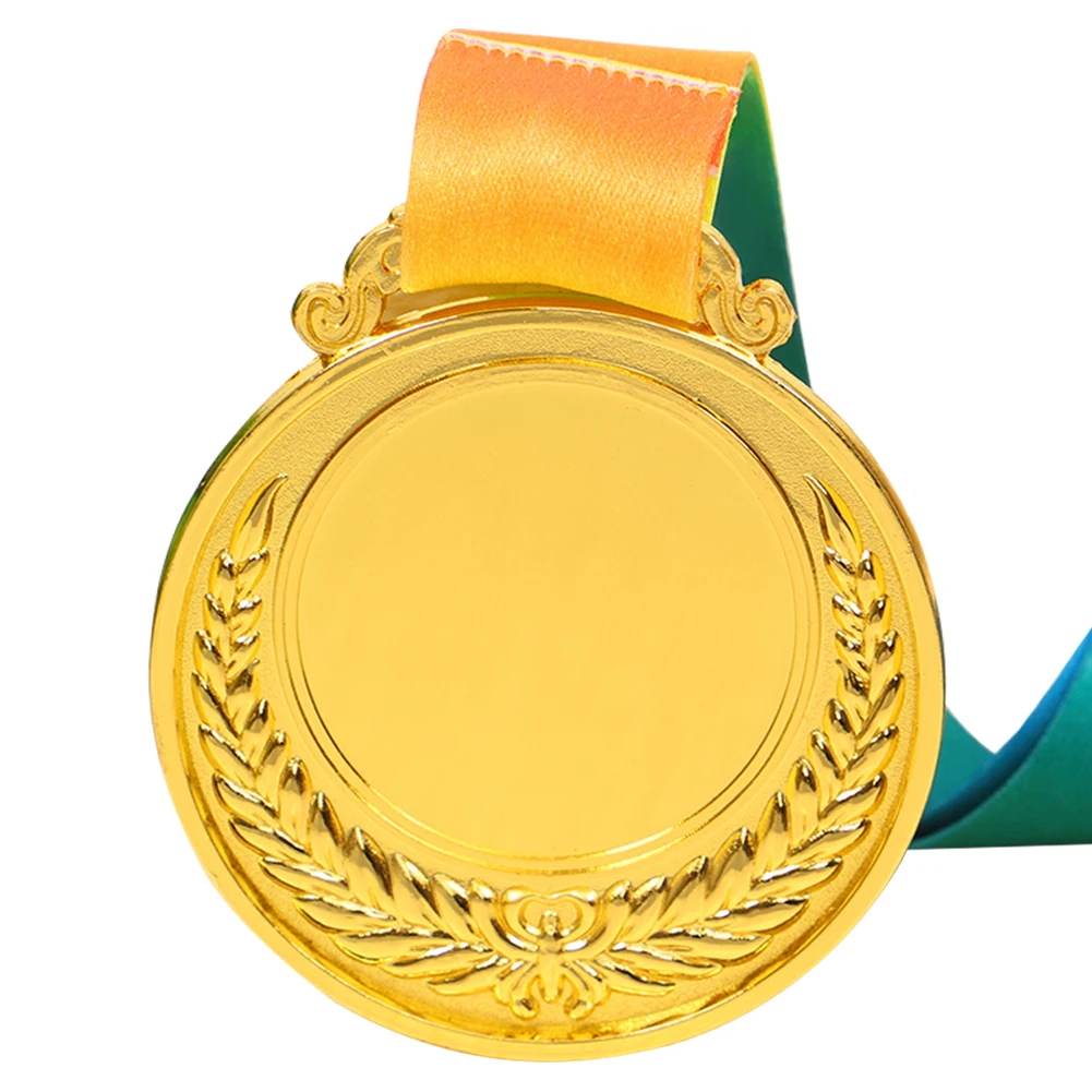 2 Inches Gold Silver Bronze Award Medal with Neck Ribbon Winner Award Medal Round for Kids School Sports Meeting