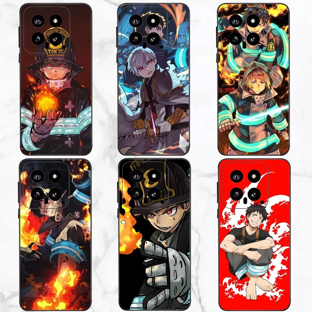 Shinra-funda de teléfono de Anime Fire Force, carcasa negra para Xiaomi 11, Redmi Note 11, 5G, 8T, 9A, 9, 10T, Note8Pro, Note9, 12SUltra