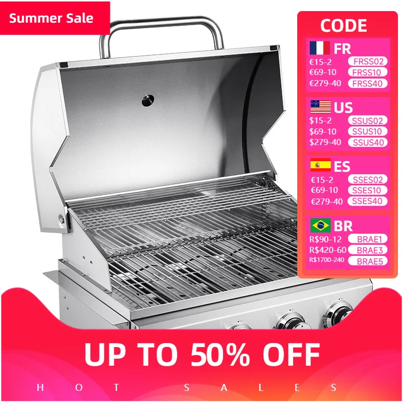 G400 Gas grill embedded home barbecue grills, four burner grills, villa barbecue grills, outdoor gas grills