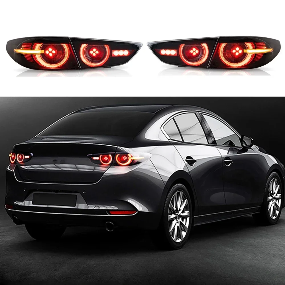 Car LED Taillights Tail Light  Fit For Mazda 3 Mazda3 Axela 2019-2021 Rear Lamp DRL + Turn Signal + Brake + Reverse LED lights