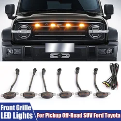 Universal Front LED Grille Lights com Arnês, Eagle Eye Lamp para Pickup, Off-Road, SUV, Ford, Toyota, Acessórios de carro