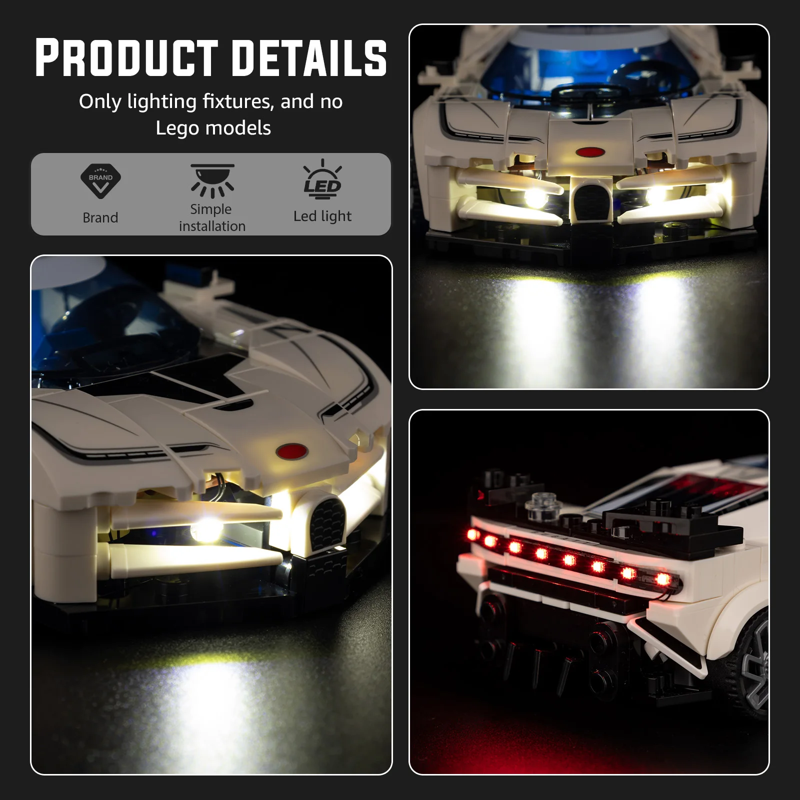 

LED Lighting Set Suitable for LEGO Bugatti Centodieci Hyper Sports Car 77240