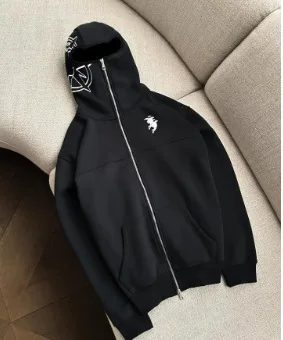 Y2k Pattern Sweatshirts Anime Hoodie Tops Kpop Clothes Vintage Embroidery Zip up Warm Hoodies Women Winter Streetwear Casual