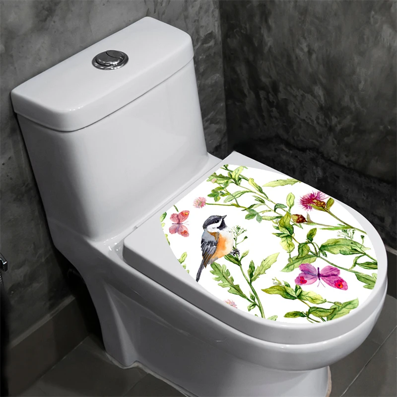 Autocollants Abattant WC Pivoines & Papillons – Déco Salle De Bain Imperméable, Élégante & Florale – Lot Décalcomanies Murales