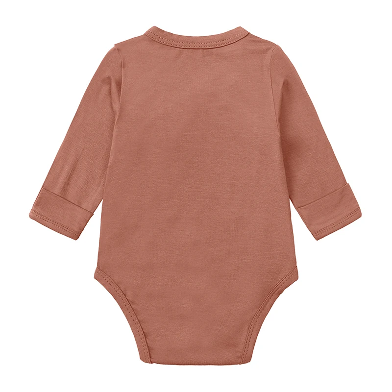 Fashion Solid Newborn Clothes Boys Bodysuit Cotton Long Sleeve Bamboo Fiber Baby Girl Clothes Summer Baby Clothing 0-24 Months
