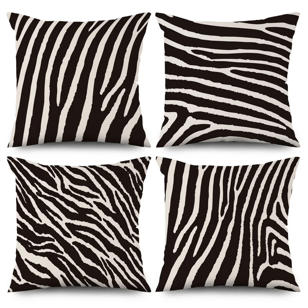 

Zebra Print Geometric Pattern Pillowcase Decorative Sofa Cushion Nordic Home Decor Throw