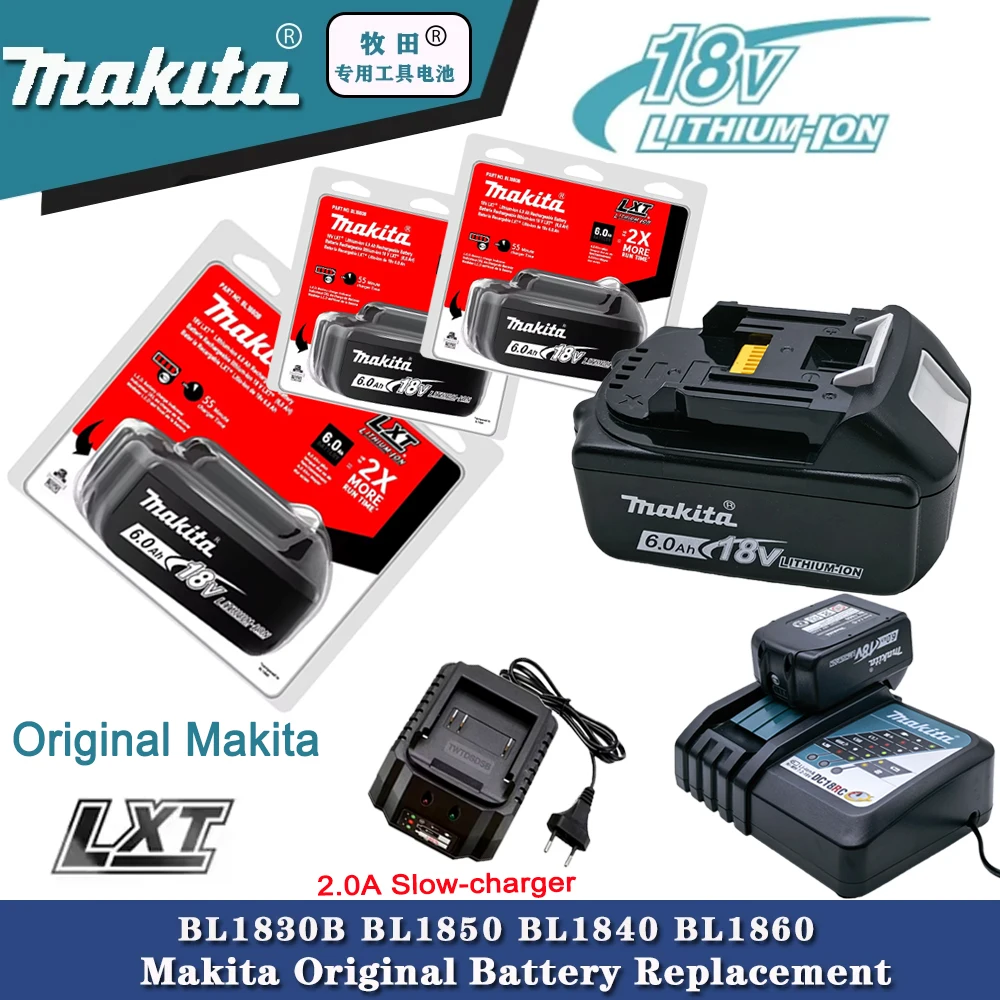 Oryginalna ładowarka Makita 18V 6.0AH Li-ion z wyświetlaczem LED BL1830 BL1430 DC18Ra, elektryczna ładowarka DC18Rct 3A do akumulatorów.