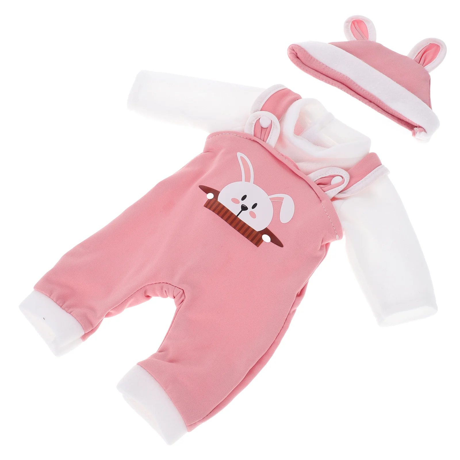 1 Set High-Detail Baby Suspenders Outfit For Play Simulation Clothing Decorative Clothes With Hat Acces