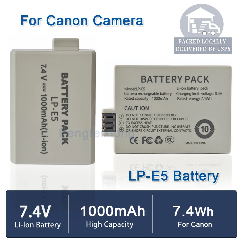 2PCS LP-E5 LPE5 Bat…