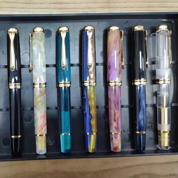 

ADMOK M800 Акриловая перьевая ручка с поршнем BOCK/Шмидт Мягкая гладкая No 6/35 # Перо с чернилами Пелакан Копия Офисная подарочная ручка для письма