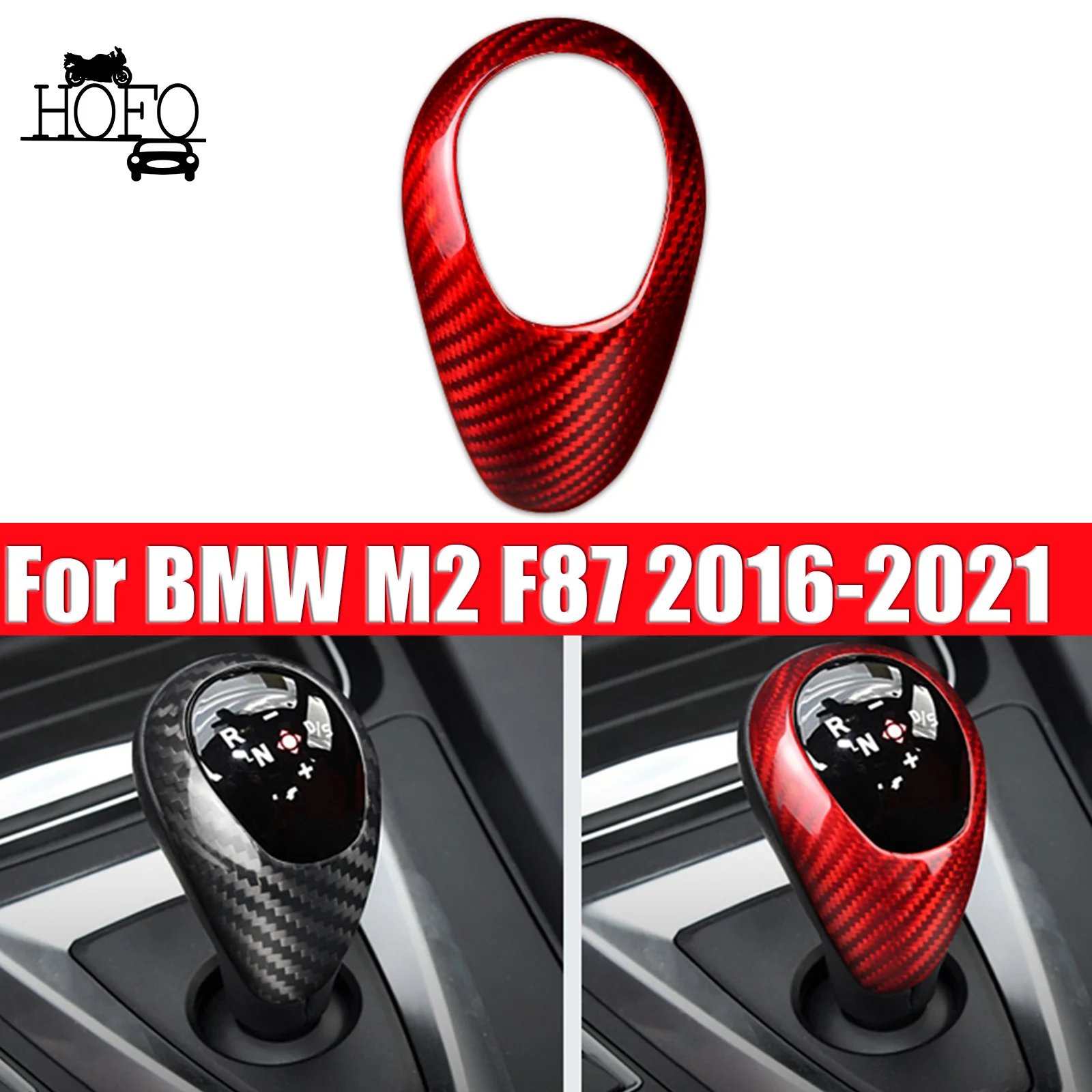 Real Carbon Fiber Car Gear Shift Knob Trim Cover For BMW M4 F82 F83 2015-2020 X6M F86 2014-2018