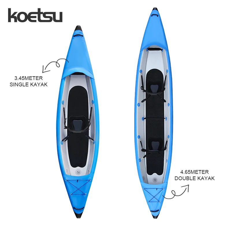 KOETSU cayaks for 2 people Double Brushed Kayak Competition Canoe Folding Rafting Kayak Recreational Paddleboard  Wakeboard