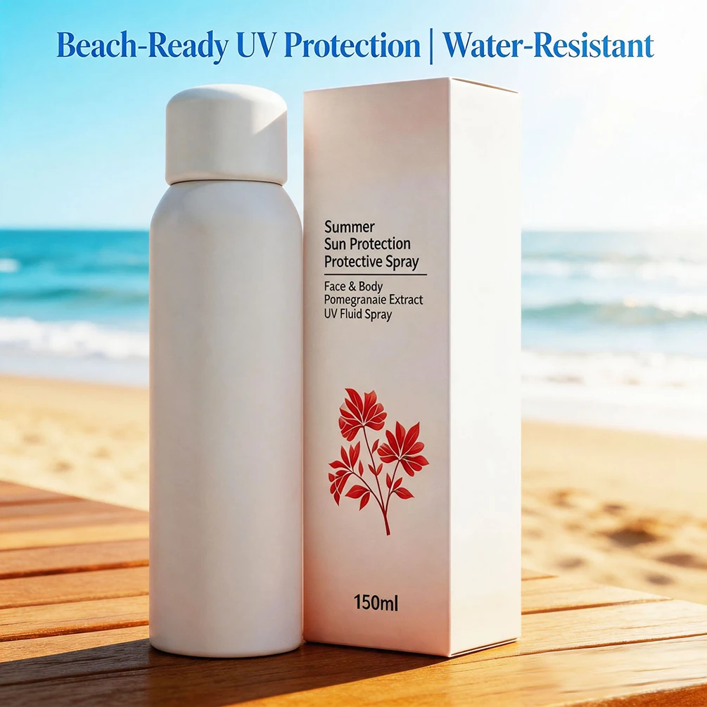 150ml Protective Spray Custom Logo Bulk Facial Moisturizing Brighten Sun Protection Private Label SPF50+ Makeup Cruelty Free