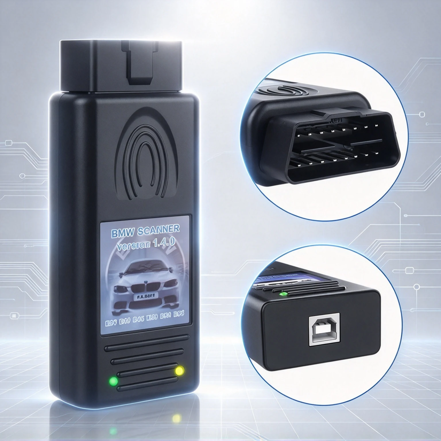 Scanner 1.4.0 USB OBD2 Interface, Multi-Function Unlock Auto Code Reader Diagnostic Tool for Windows XP Vehicle Diagnosis