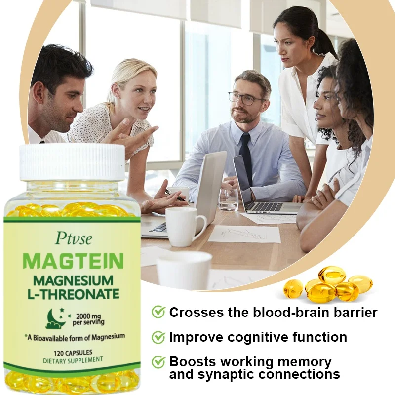 Ptvse Magtein Magnesium L-Threonate Capsules Supports Focus, Memory & Learning Brain Health Supports Quality of Sleep