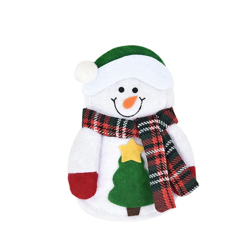 AB09-9Pcs Messer Gabel Besteck Tasche Set Weihnachten Utensil Halter Geschirr Halter Für Weihnachten Nette Santa-Schneemann Dekor