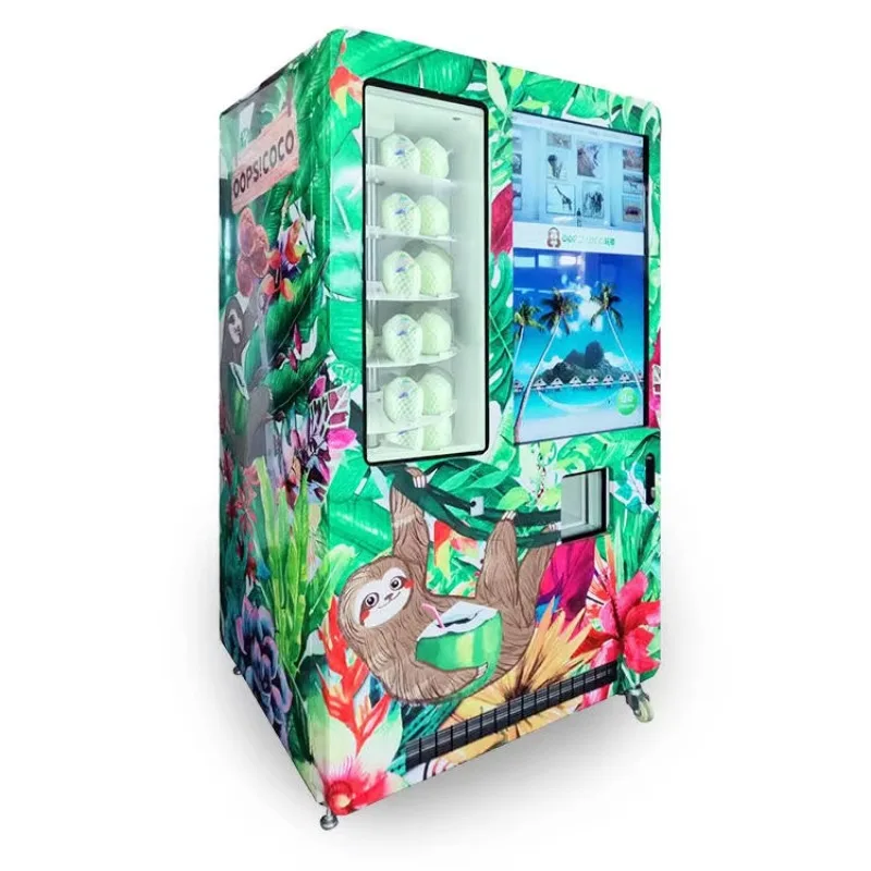 2026 New FL Wholesale Auto Coconut Vending Machine, a Whole Coconut, Drilled and Sold Customized