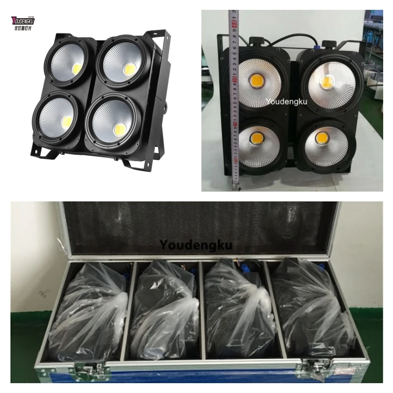 4 pieces with flightcase 4x100W LED COB Blinder Light  IP20 Warm White cool white Stage Par Light for Club Bar & Concert
