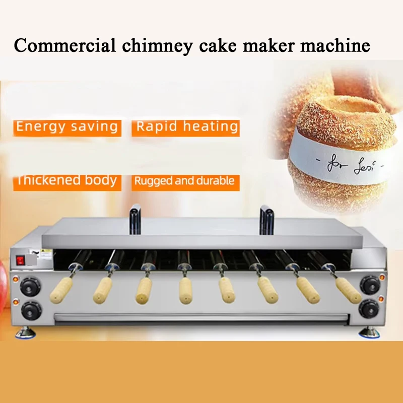 

Chimney Cake Machine Commercial Stainless Steel Toaster Food Processor Roll Bread Shop Kitchen Equipment Sweet Dessert Bake Oven