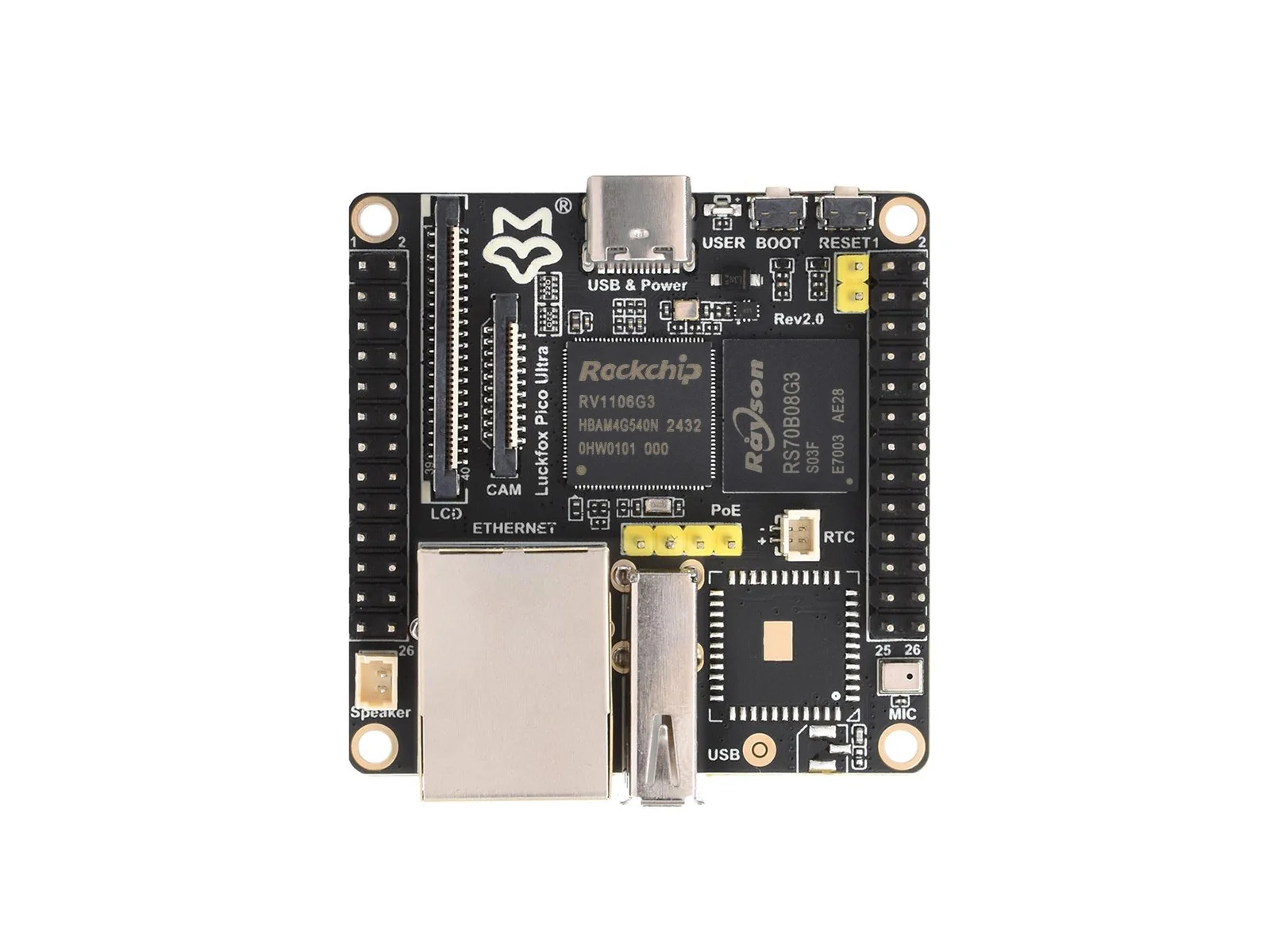 Luckfox Pico Ultra SBC: 1TOPS NPU، Wi-Fi 6، شاشة لمس IPS مقاس 4 بوصات، دعم PoE، لوحة Linux المدمجة