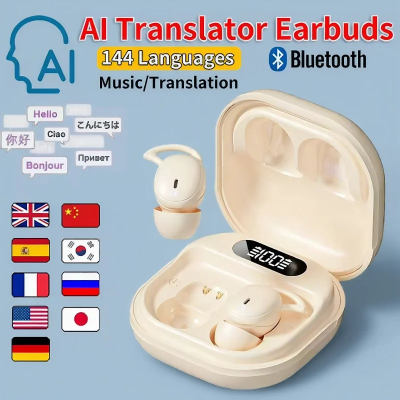 

AI translation earbuds real time sleep headphones wireless bluetooth the business trip Portable Meeting Translation headphones