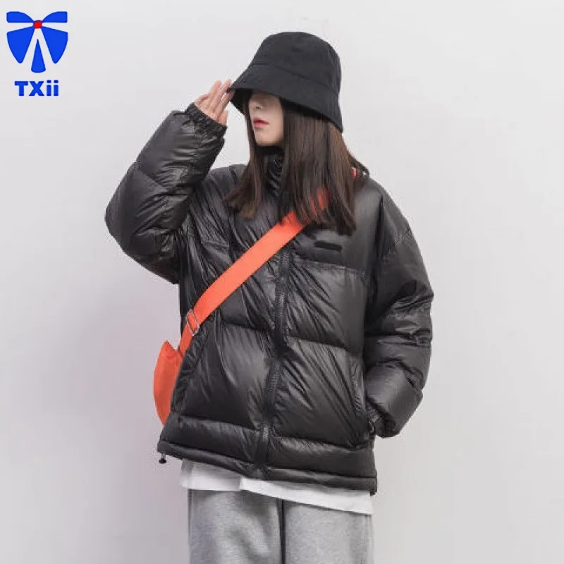 TXii Winter Thickened Korean Style Vertical Collar Loose Slim Down Cotton-padded Jacket Short Bread Suit Small Couple Jacket