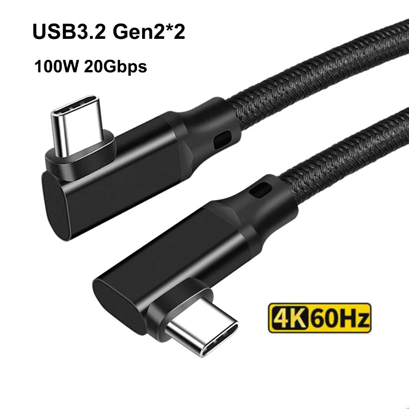 USB 3.2 Gen2*2 Type C to C Cable For Macbook Air Pro Xiaomi Samsung  PD100W 5A USBC 4K HD Video 20Gbps Data Fast Charger Cord