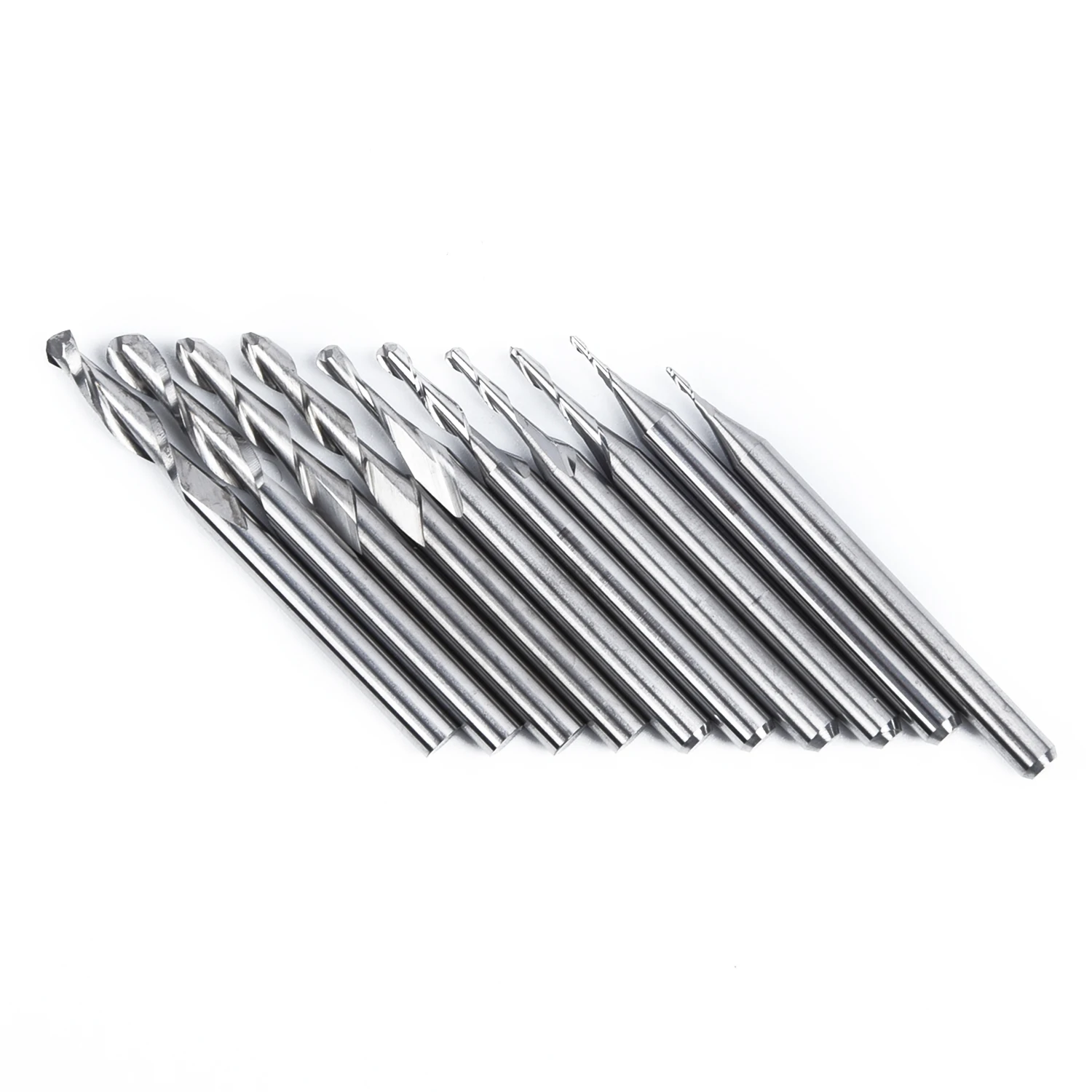 

10PCS Ball Nose End Mill Accessories 2 Flutes Replaces Pack Kit Carbide CNC Engraving Router Bit Set 1-3.175mm