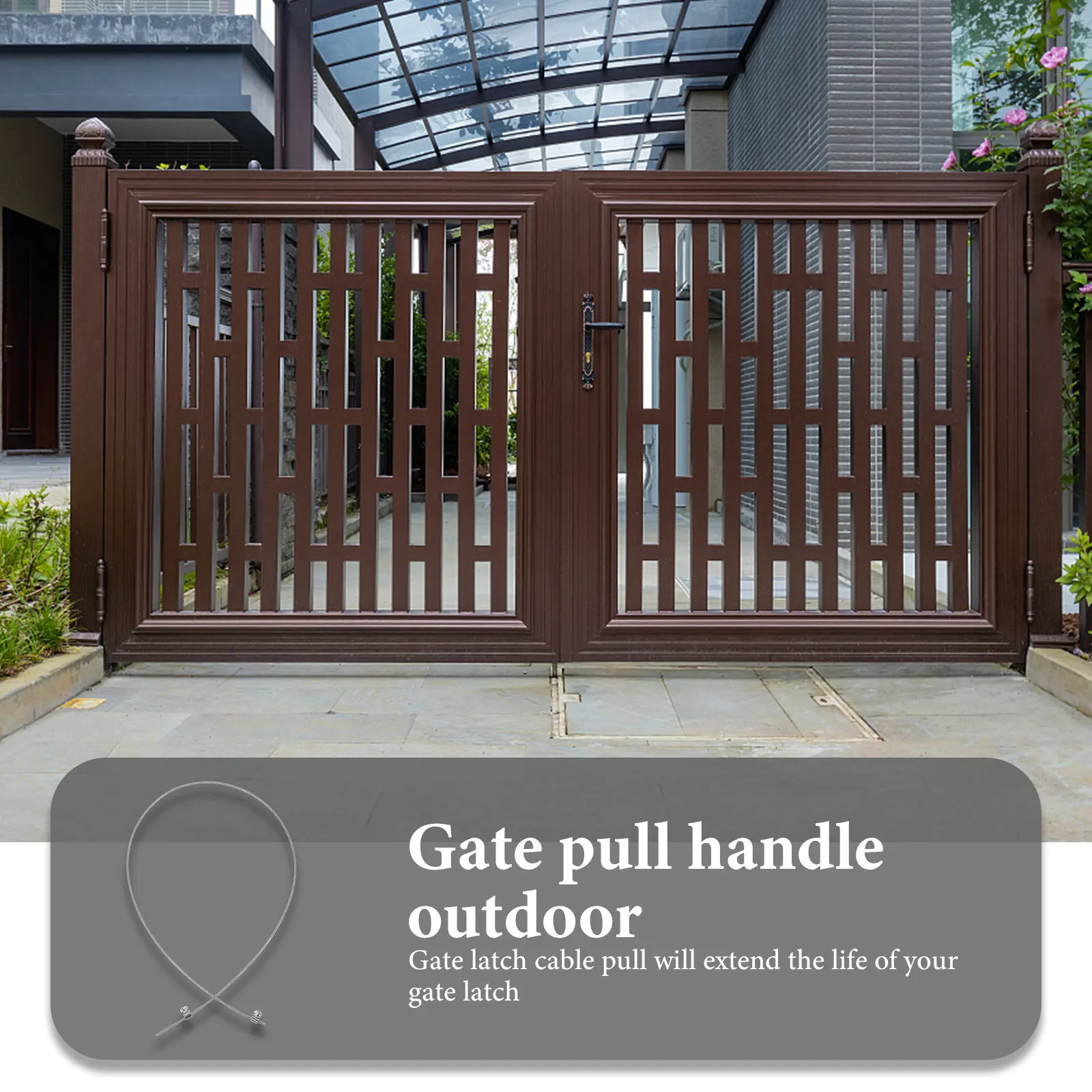 

Fence Gate Latch 5mm Plastic Coated Cable 0 5m Adjustable C Durable Stainless Hardware Outdoor Wooden Opener Gardening