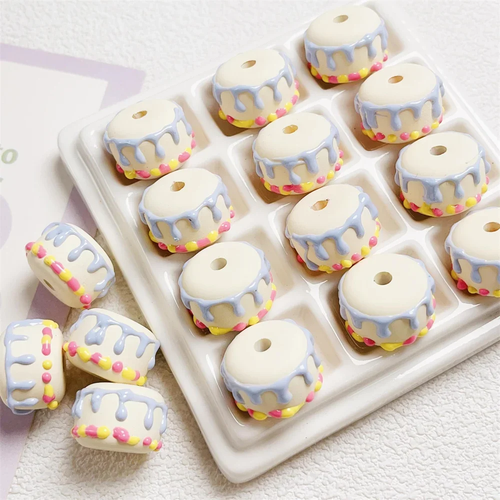 CH11 5pcs 20mm New Hand-painted Texture Beads DIY Charm Colorful Round Bead Handmade Beaded Mobile Phone Chain Decoration - view 6