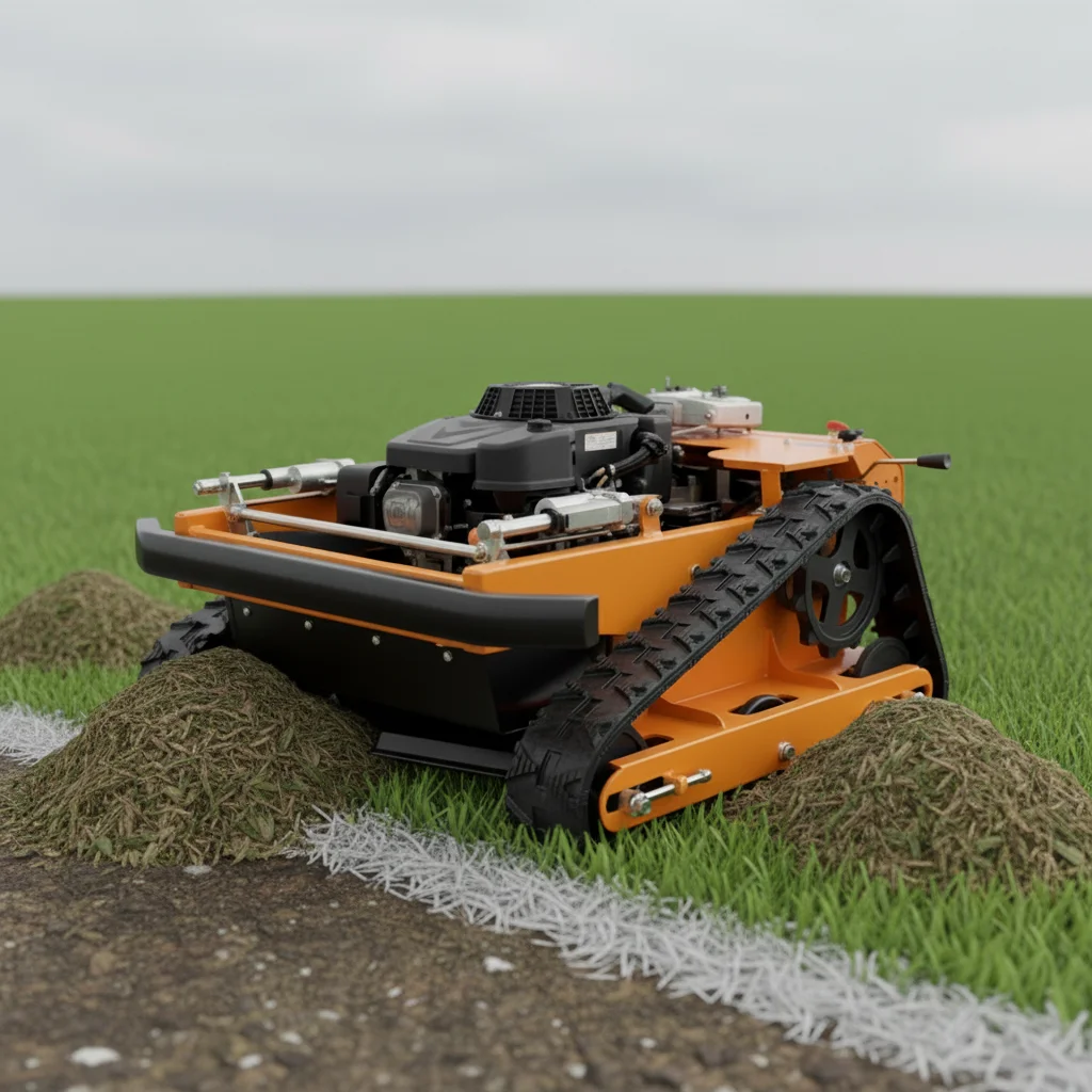 

Gas Powered RC Crawler Lawn Mower All Terrain Tracked Slope Mower Garden Tools