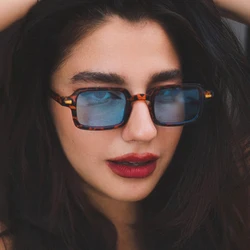 SO&EI Fashion Square Women Punk Sunglasses Retro Rivets Men Shades UV400