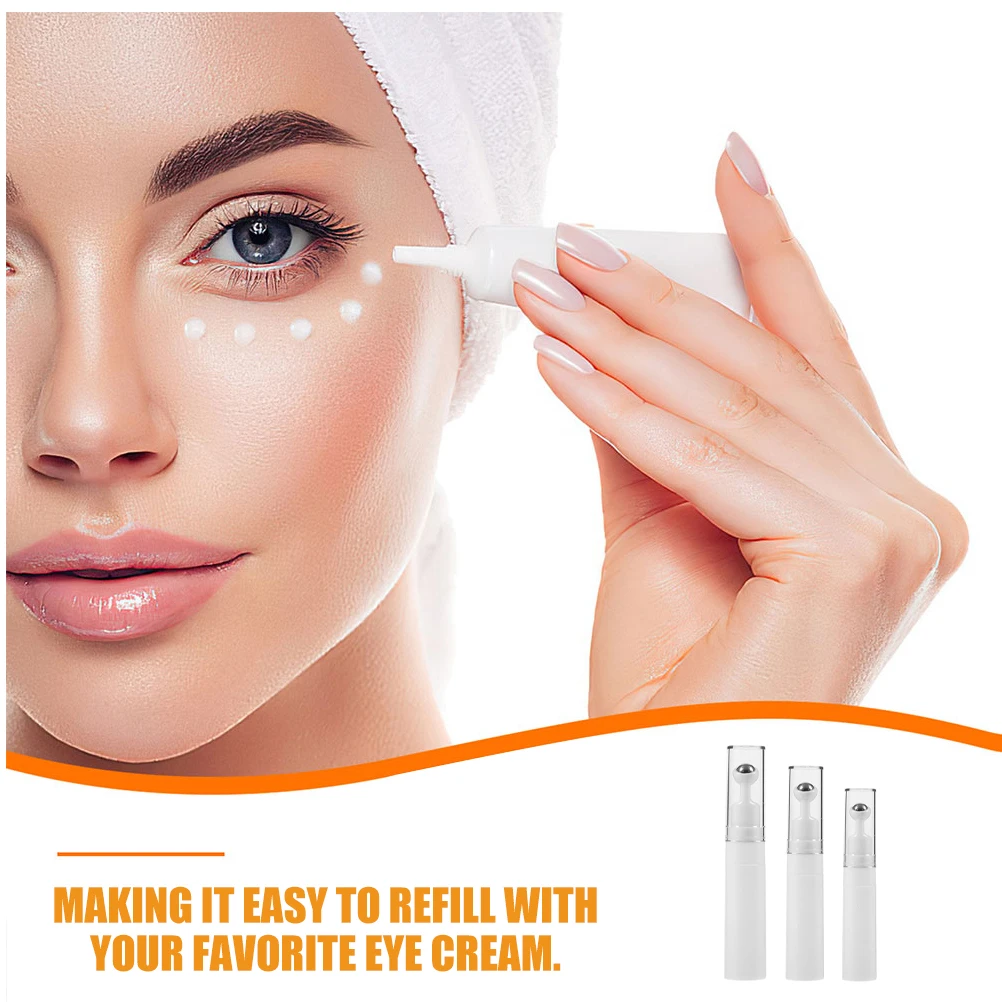 

3 pcs Eye Cream Roller Bottles Refillable Travel Size Compact Essential Oil Roll On Bottles For Skincare Perfume Samples