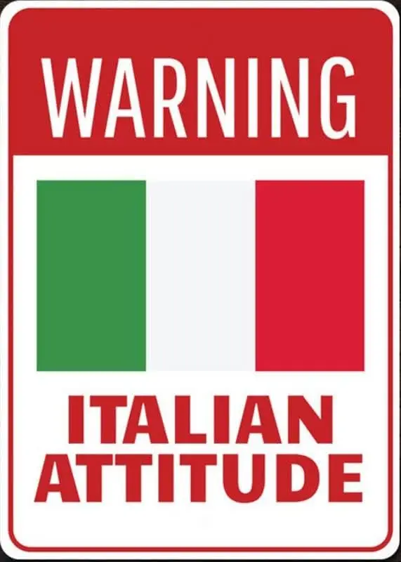 Y1,Warning Italian Sign , Attitude Decor Sign, Italy Country Lover Decor, Quality Metal