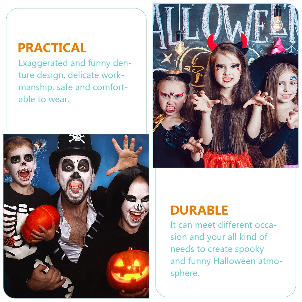 24 pezzi denti finti puntelli di Halloween denti bavaglio brutto e brutto accessori per feste in costume spaventoso tema horror zanne finte