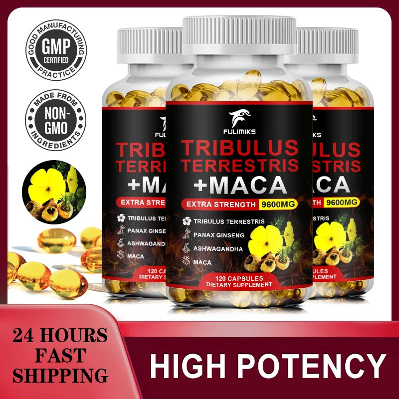 

Tribulus + Maca Extract Capsules - Extra Strength - Energy, Endurance & Natural Energy Non-GMO