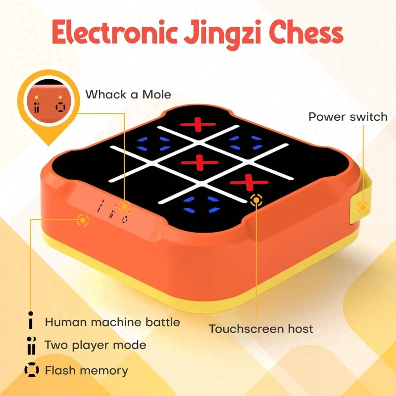 Tablero portátil de mano, juego de interior, juguete clásico con yema del dedo, juego de mesa, tablero electrónico multifuncional con punta de Tic-Tac